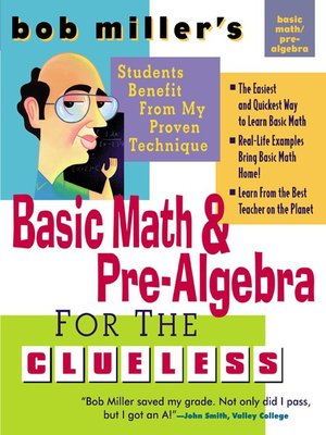 cover image of Bob Miller's Basic Math and Pre-Algebra for the Clueless